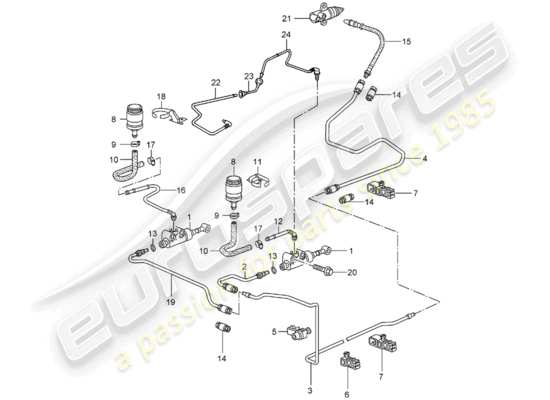 a part diagram from the Porsche 996 T/GT2 parts catalogue