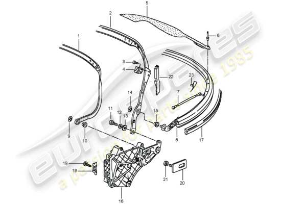 a part diagram from the Porsche 996 T/GT2 parts catalogue