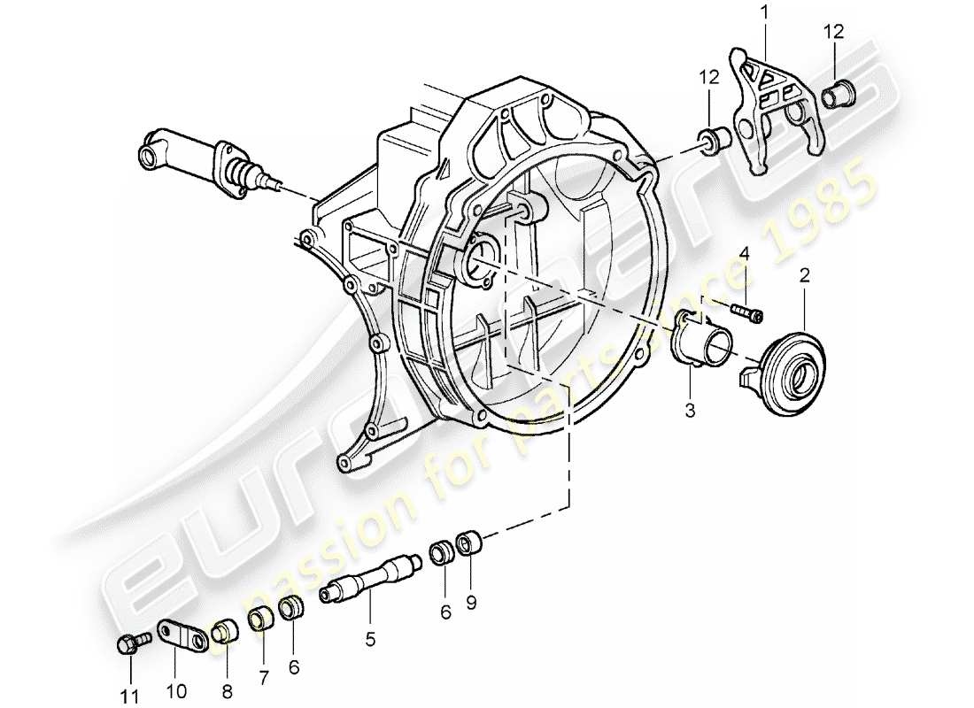 Porsche 996 T Gt2 996 T Gt2 05 301 005 Clutch Release Clutch Slave Cylinder See Main And Sub Group 7 02 08 Part Diagram