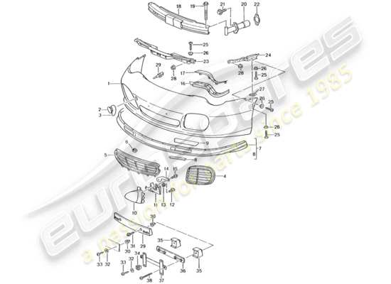 a part diagram from the Porsche 996 T/GT2 parts catalogue