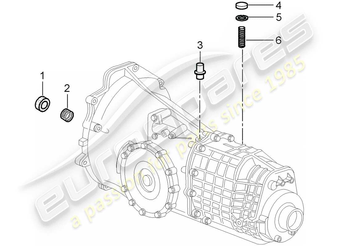 Porsche Boxster 986 (1997) TRANSMISSION - SINGLE PARTS - D - MJ 2000>> Part Diagram