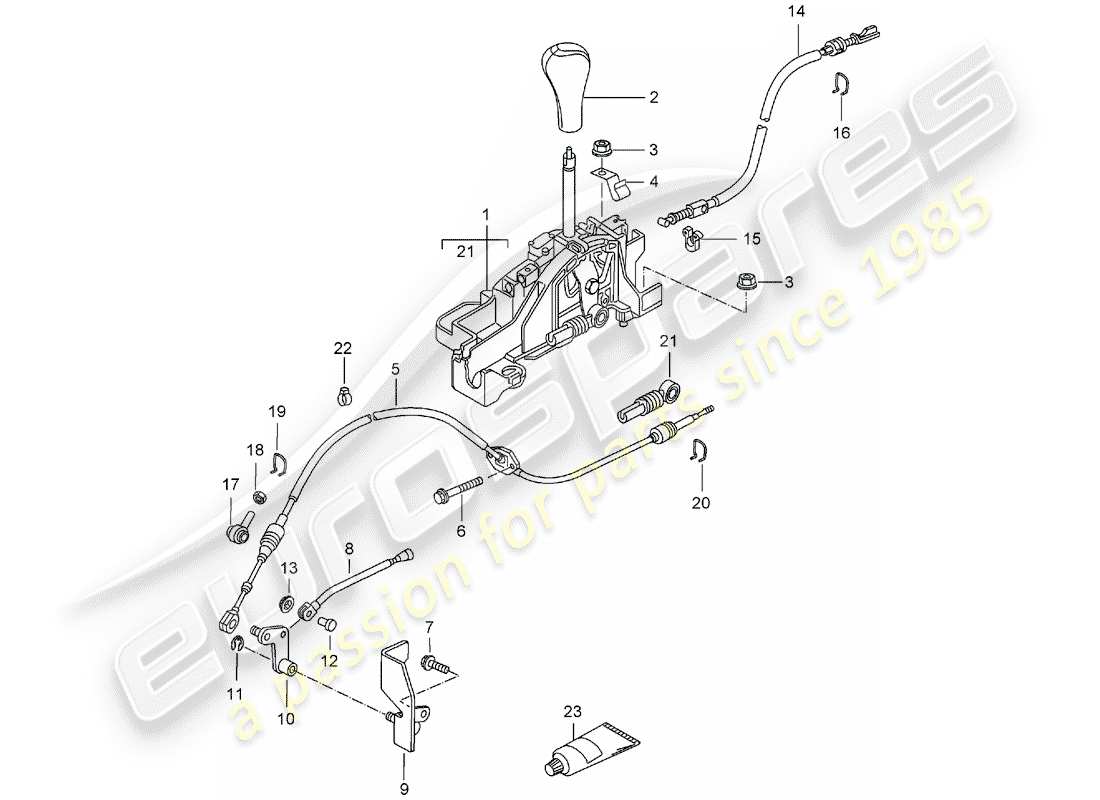 Porsche Boxster 986 (1997) SELECTOR LEVER - TIPTRONIC Part Diagram