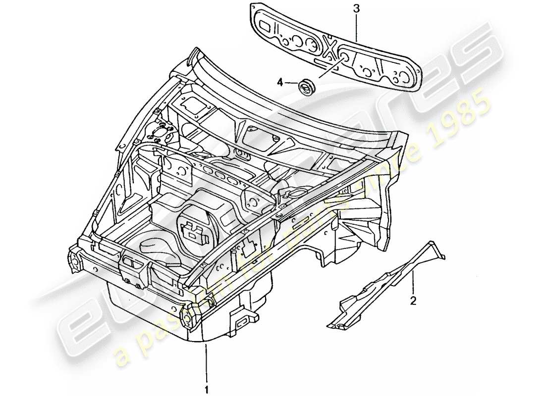 Porsche Boxster 986 (1997) front end Part Diagram