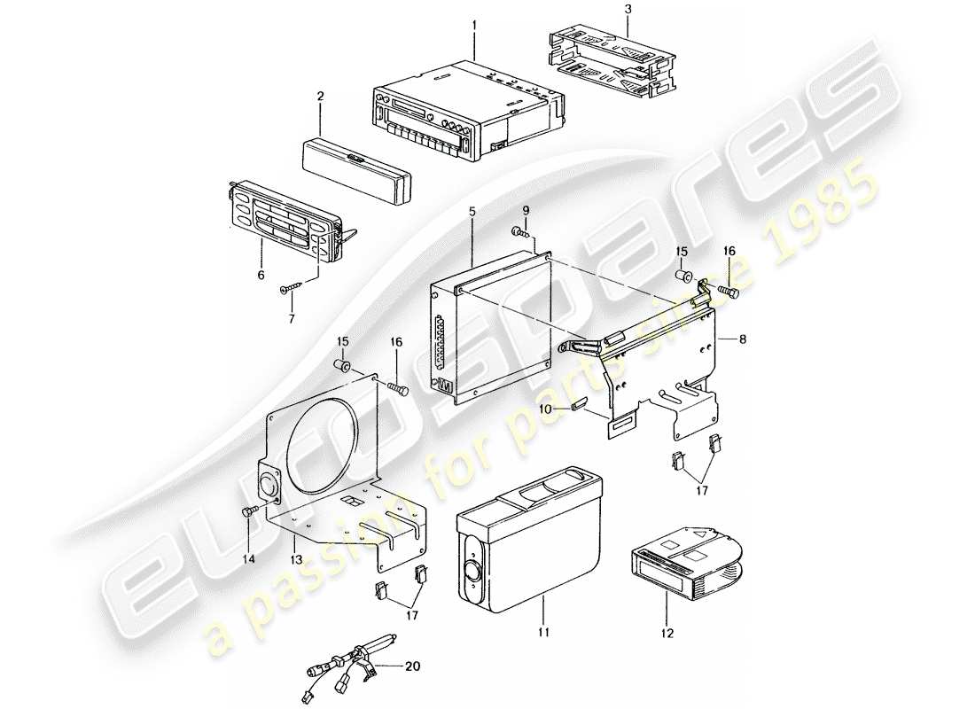 Porsche Boxster 986 (1997) RADIO UNIT - AMPLIFIER - D >> - MJ 2002 Part Diagram