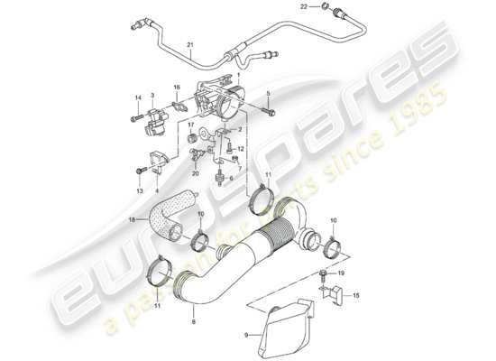 a part diagram from the Porsche Boxster 986 (1997) parts catalogue