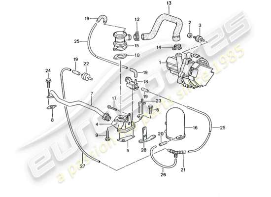 a part diagram from the Porsche Boxster 986 (1997) parts catalogue