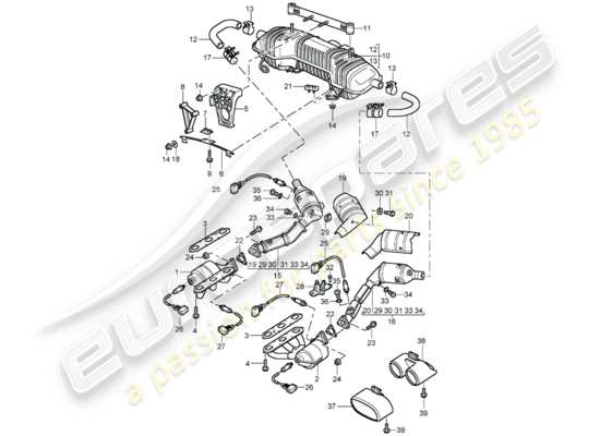 a part diagram from the Porsche Boxster 986 parts catalogue