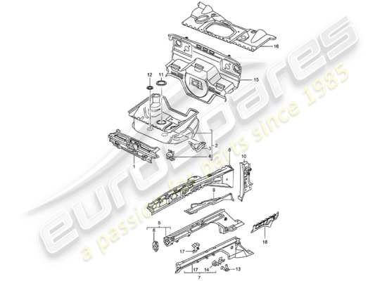 a part diagram from the Porsche Boxster 986 (1997) parts catalogue