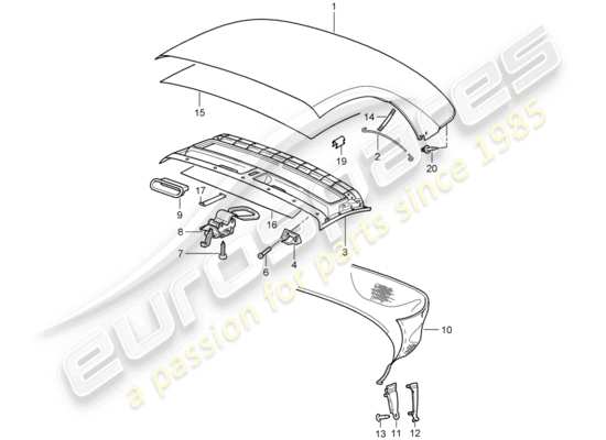 a part diagram from the Porsche Boxster 986 parts catalogue