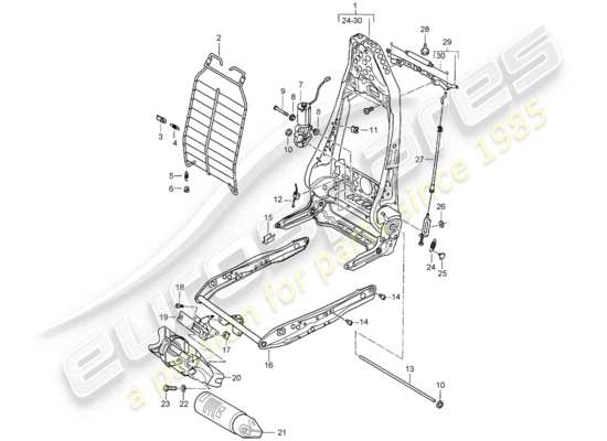 a part diagram from the Porsche Boxster 986 (1997) parts catalogue