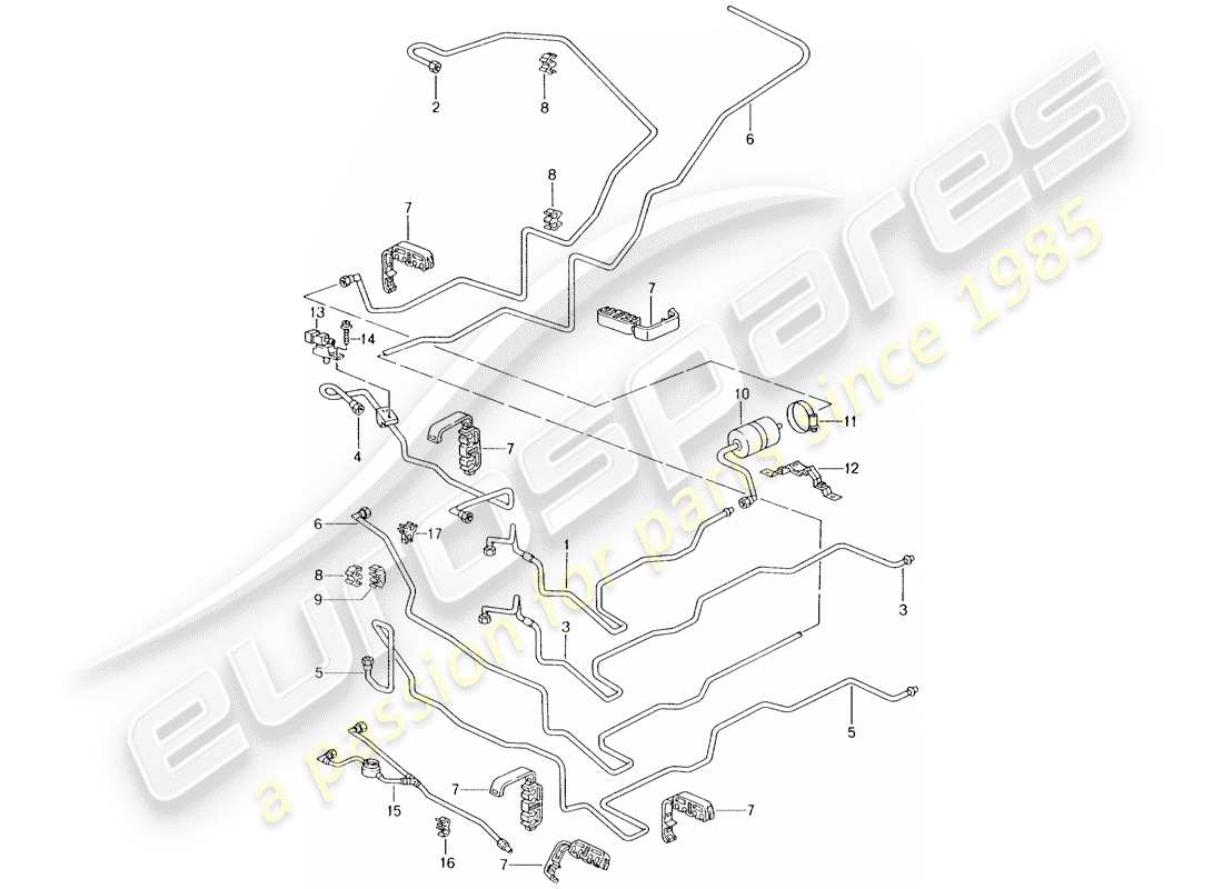 Porsche Boxster 986 (1998) fuel system Part Diagram
