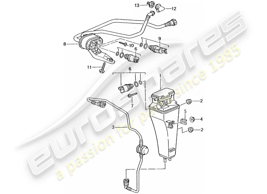 Porsche Boxster 986 (1998) EVAPORATIVE EMISSION CANISTER Part Diagram