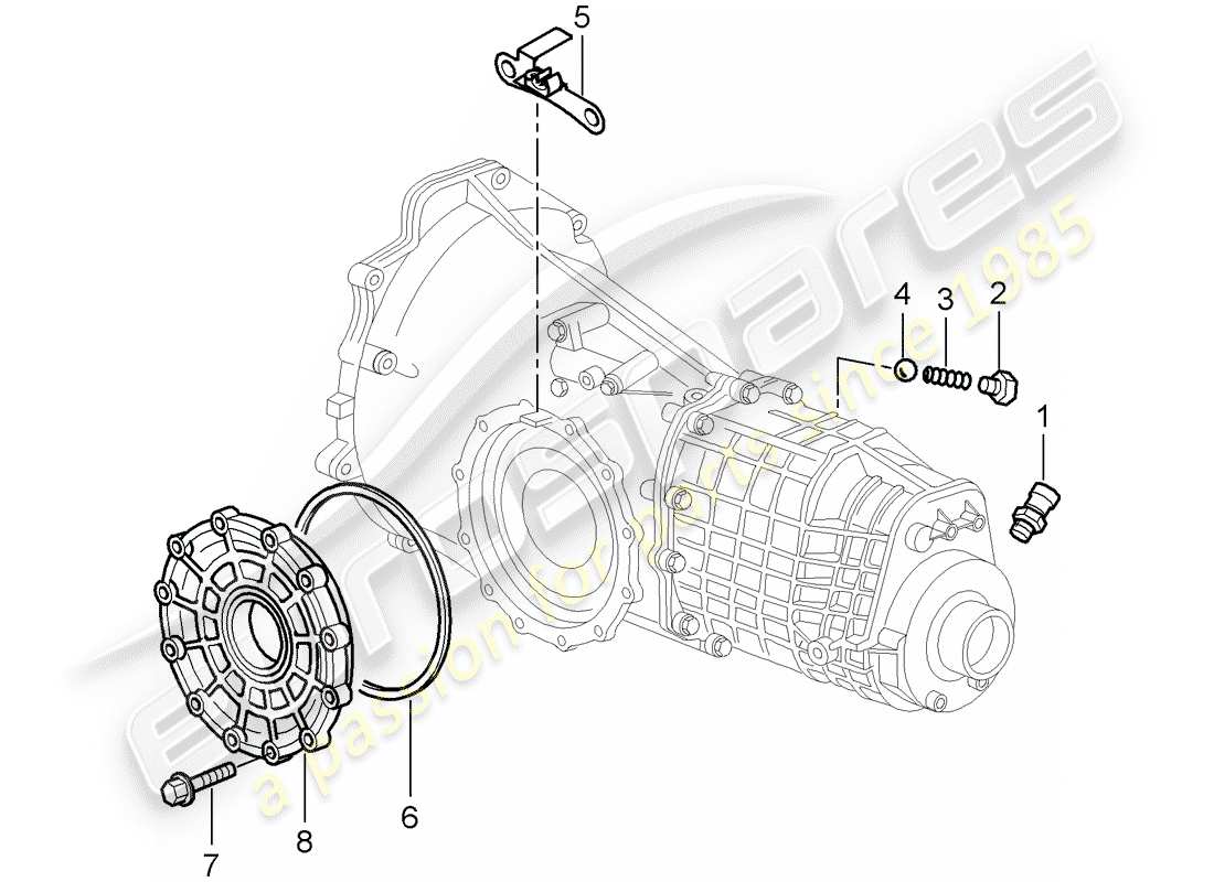 Porsche Boxster 986 (1998) TRANSMISSION - SINGLE PARTS - D - MJ 2000>> Part Diagram