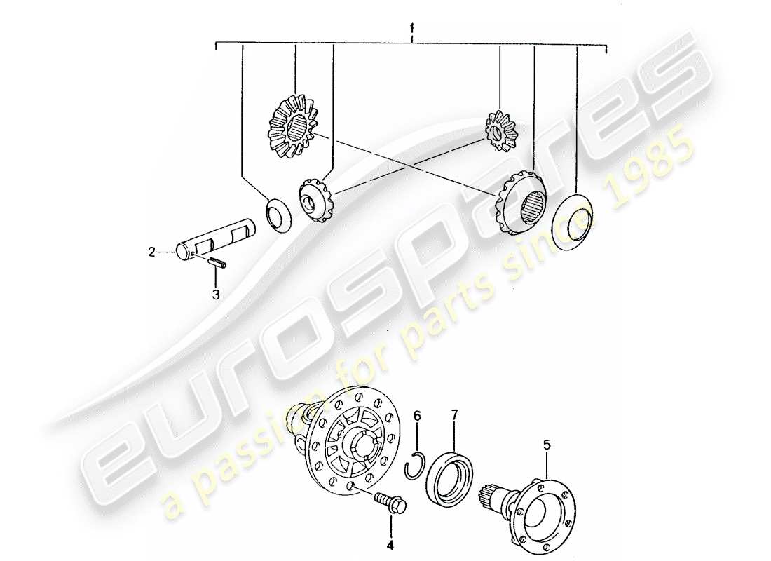 Porsche Boxster 986 (1998) DIFFERENTIAL - D - MJ 2000>> Part Diagram