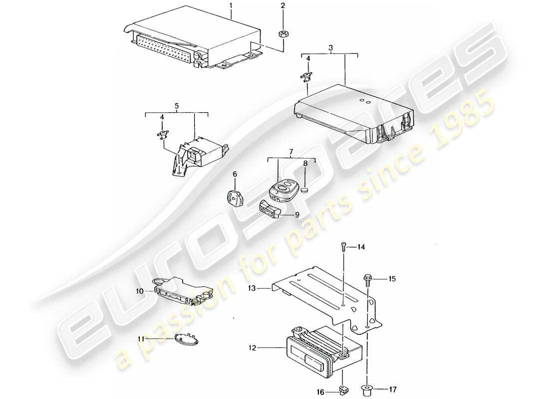 Porsche Boxster 986 (1998) CONTROL UNITS Part Diagram