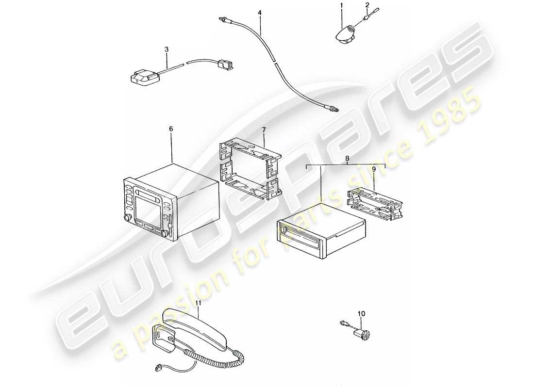 Porsche Boxster 986 (1998) NAVIGATION SYSTEM - SUPPORT PART/RECEIVER - D >> - MJ 2002 Part Diagram