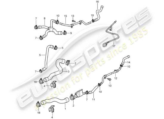 a part diagram from the Porsche Boxster 986 parts catalogue