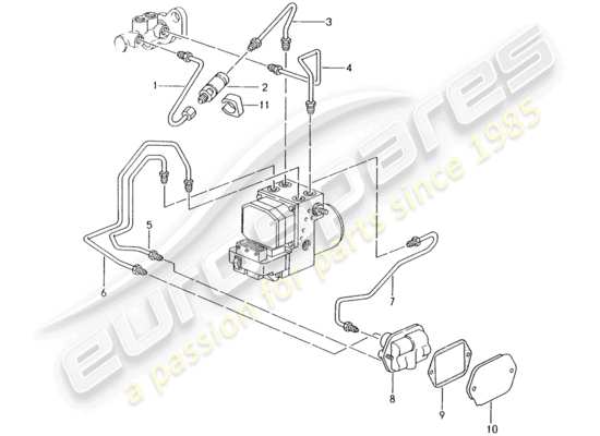 a part diagram from the Porsche Boxster 986 (1998) parts catalogue