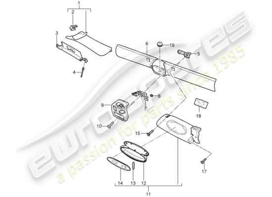 a part diagram from the Porsche Boxster 986 (1998) parts catalogue