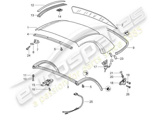 a part diagram from the Porsche Boxster 986 parts catalogue