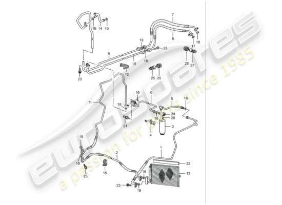 a part diagram from the Porsche Boxster 986 parts catalogue