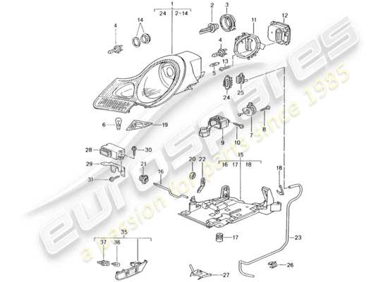 a part diagram from the Porsche Boxster 986 parts catalogue