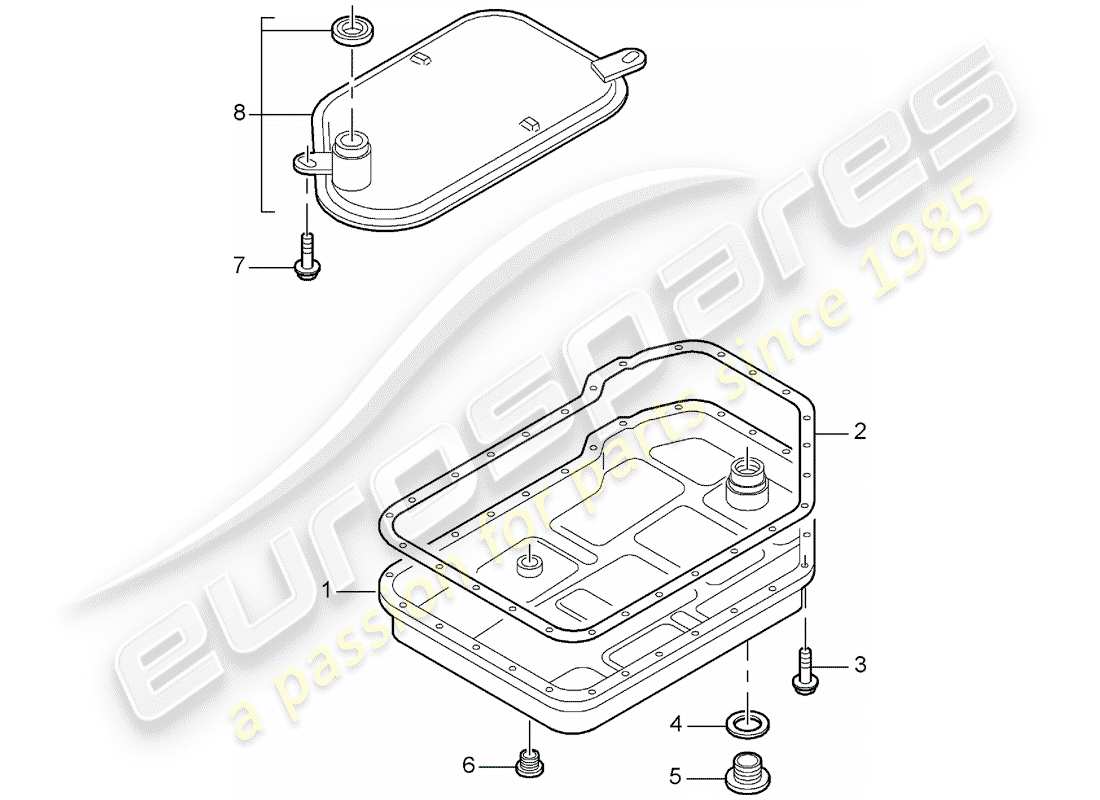 Porsche Boxster 986 (1999) tiptronic - - oil filter - oil pan Parts Diagram