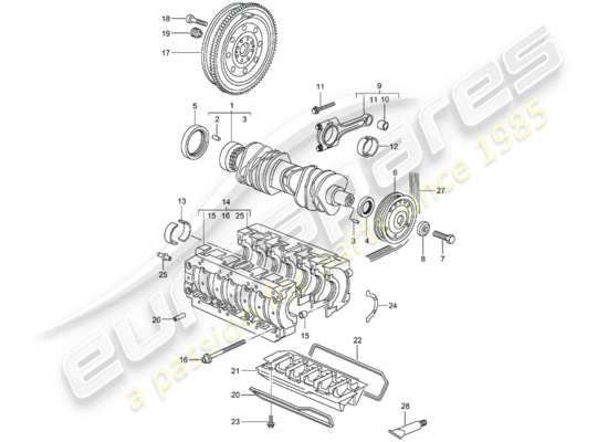 a part diagram from the Porsche Boxster 986 parts catalogue