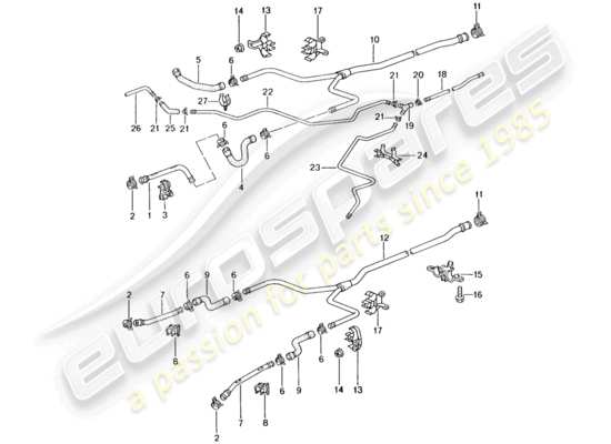 a part diagram from the Porsche Boxster 986 parts catalogue