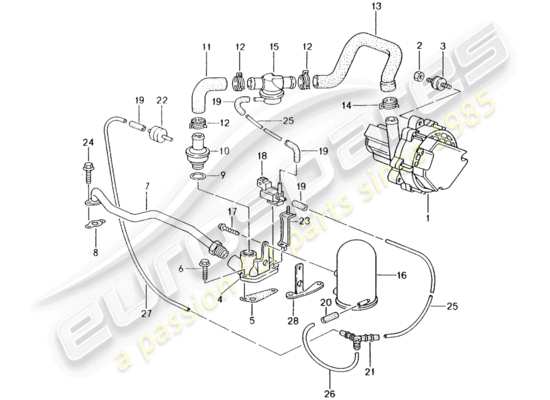 a part diagram from the Porsche Boxster 986 (1999) parts catalogue