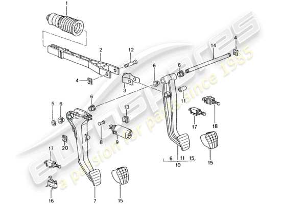 a part diagram from the Porsche Boxster 986 parts catalogue