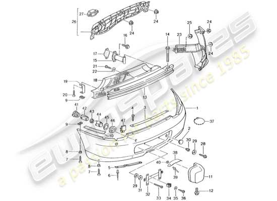 a part diagram from the Porsche Boxster 986 (1999) parts catalogue