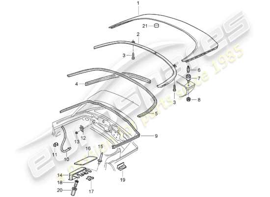 a part diagram from the Porsche Boxster 986 parts catalogue