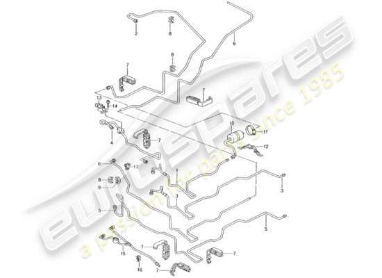 a part diagram from the Porsche Boxster 986 parts catalogue