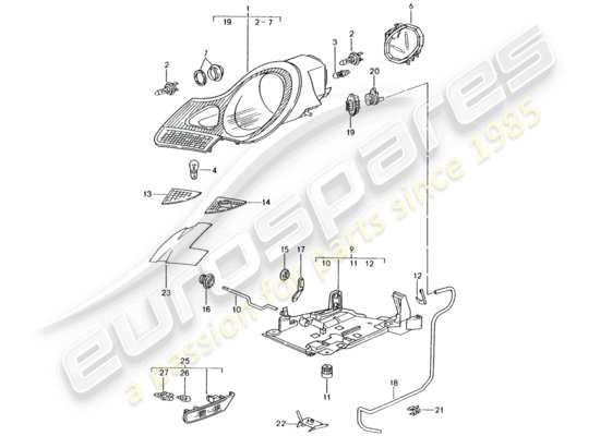 a part diagram from the Porsche Boxster 986 parts catalogue