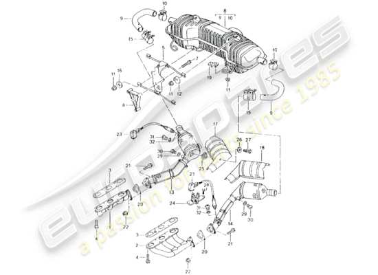 a part diagram from the Porsche Boxster 986 parts catalogue