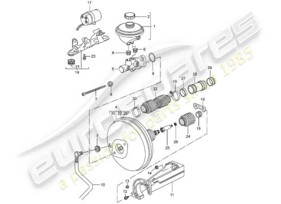 a part diagram from the Porsche Boxster 986 parts catalogue