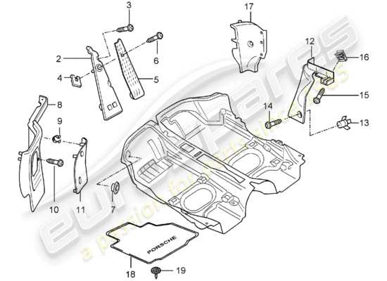 a part diagram from the Porsche Boxster 986 parts catalogue