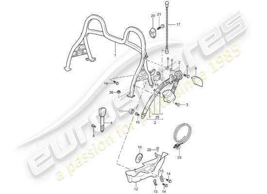 a part diagram from the Porsche Boxster 986 (2001) parts catalogue