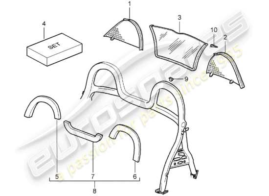 a part diagram from the Porsche Boxster 986 parts catalogue