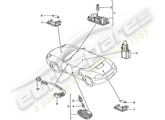 a part diagram from the Porsche Boxster 986 parts catalogue