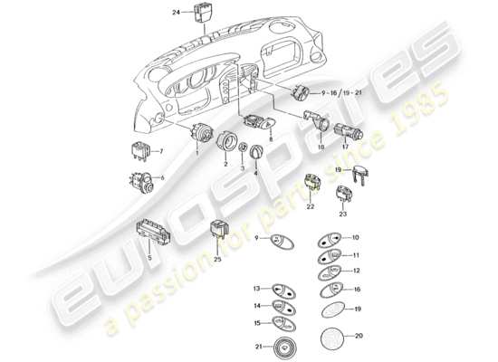 a part diagram from the Porsche Boxster 986 (2001) parts catalogue