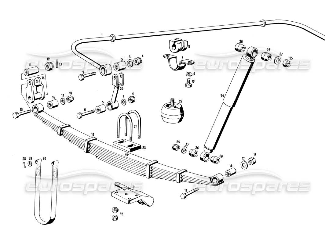 Maserati Ghibli 4.7 / 4.9 Rear Suspension Part Diagram