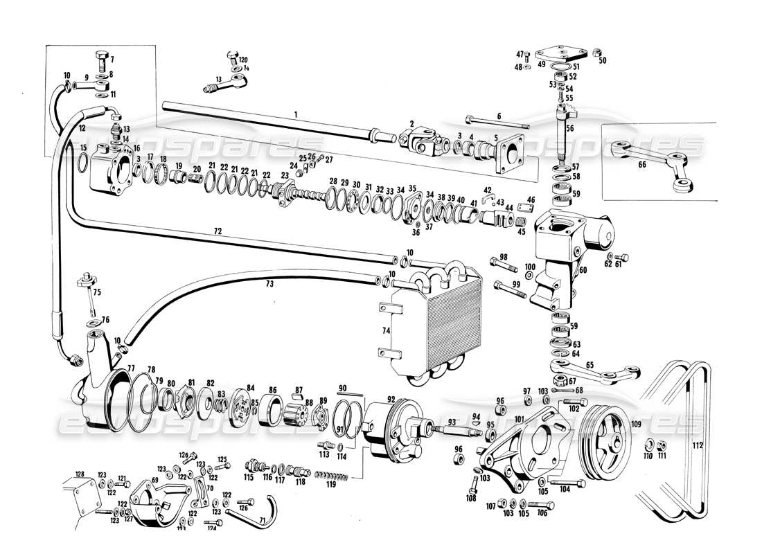 Maserati Ghibli 4.7 / 4.9 HYDRAULIC STEERING Part Diagram