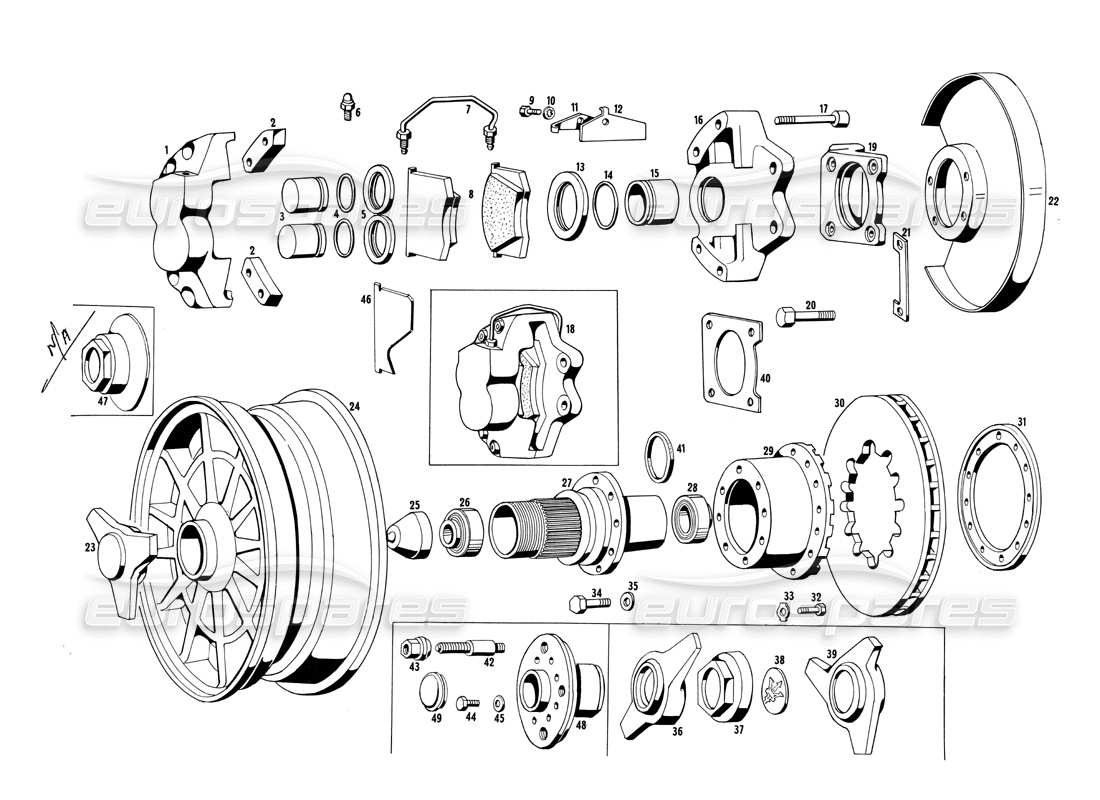 Maserati Ghibli 4.7 / 4.9 Front Cooled Brakes Parts Diagram