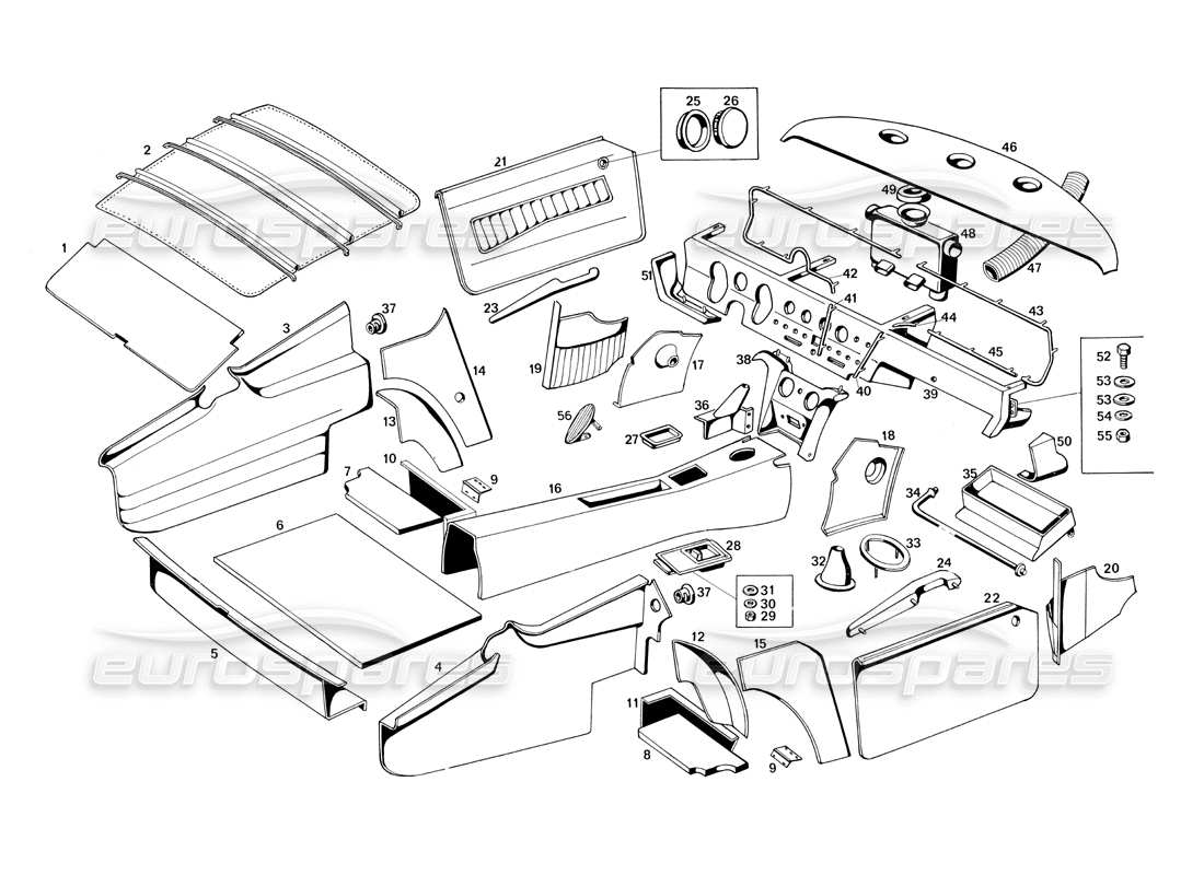 Maserati Ghibli 4.7 / 4.9 Internal Upholstery Parts Diagram