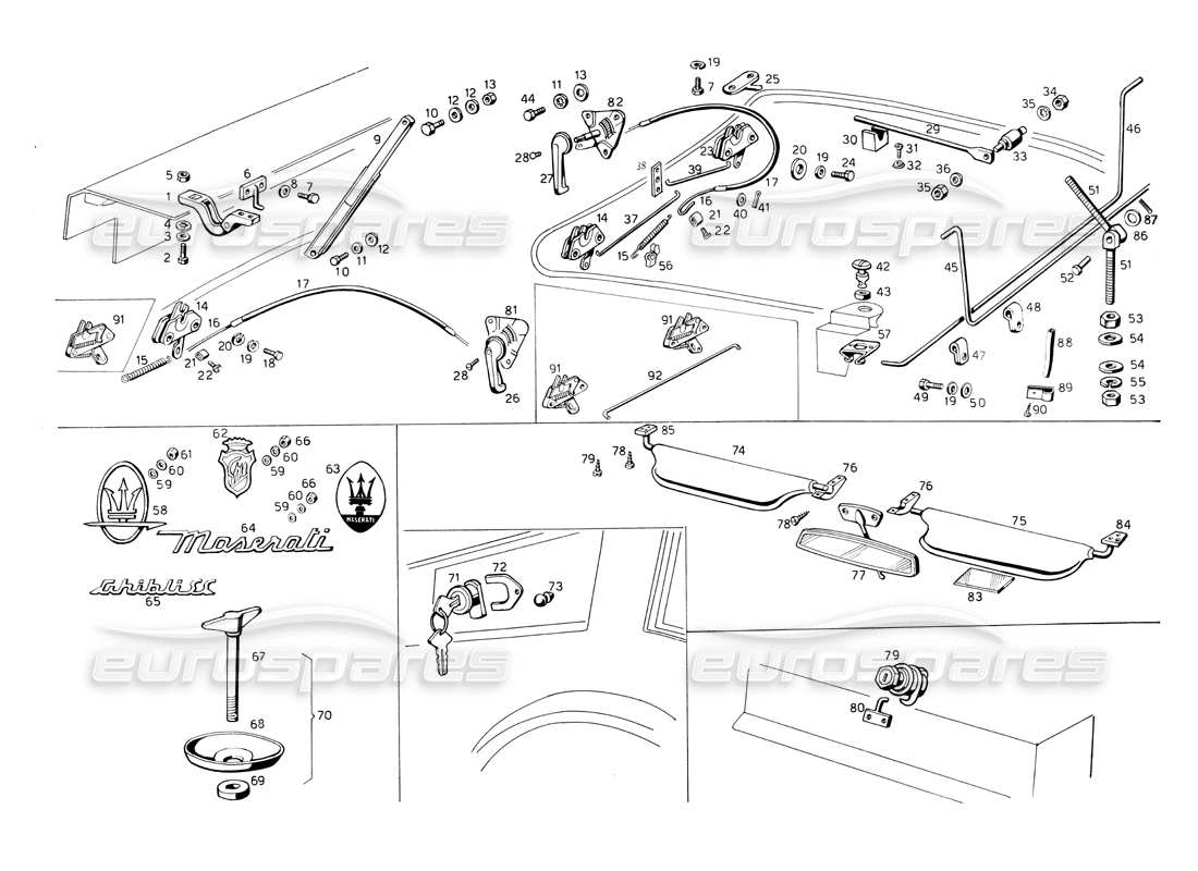 Maserati Ghibli 4.7 / 4.9 Locks Part Diagram