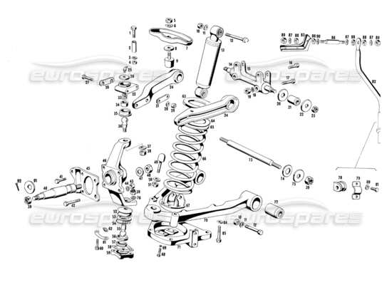 a part diagram from the Maserati Ghibli (1967-1973) parts catalogue