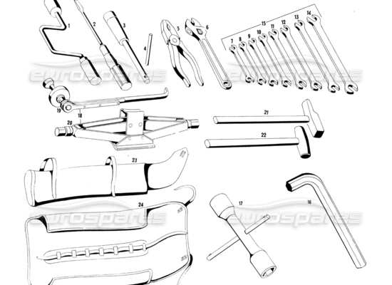 a part diagram from the Maserati Ghibli (1967-1973) parts catalogue