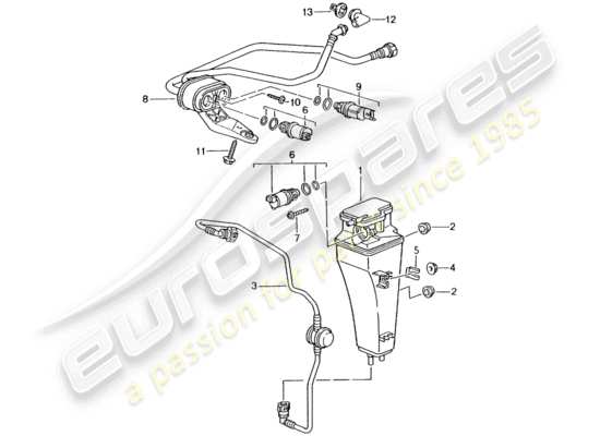 a part diagram from the Porsche Boxster 986 parts catalogue